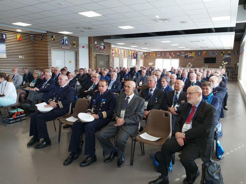 JR. Assemblée générale de la fédération nationale du Mérite Maritime, le 5 mai 2022, au Palais des sports de Boulogne-sur-mer.