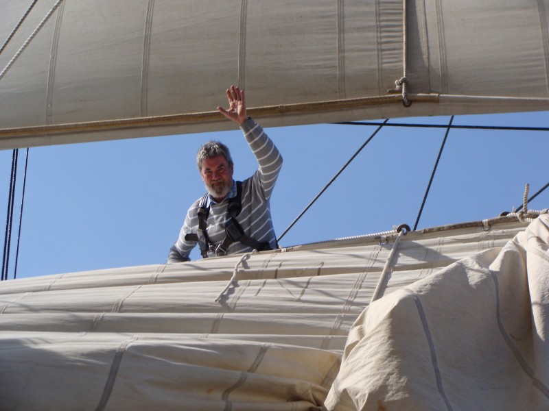 DR : collection famille JJ.Boulch : Jean-Jacques Boulch en stage sur Le Belem en 2017.